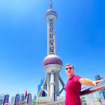 the Oriental Pearl Tower in Shanghai, China